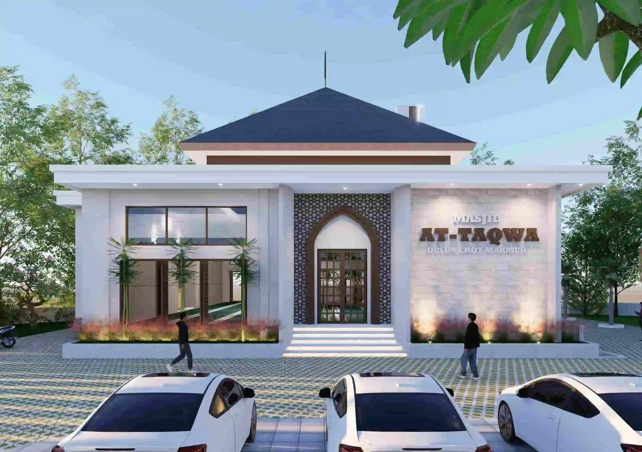 Bangunan ibadah dengan elemen arsitektur kontemporer